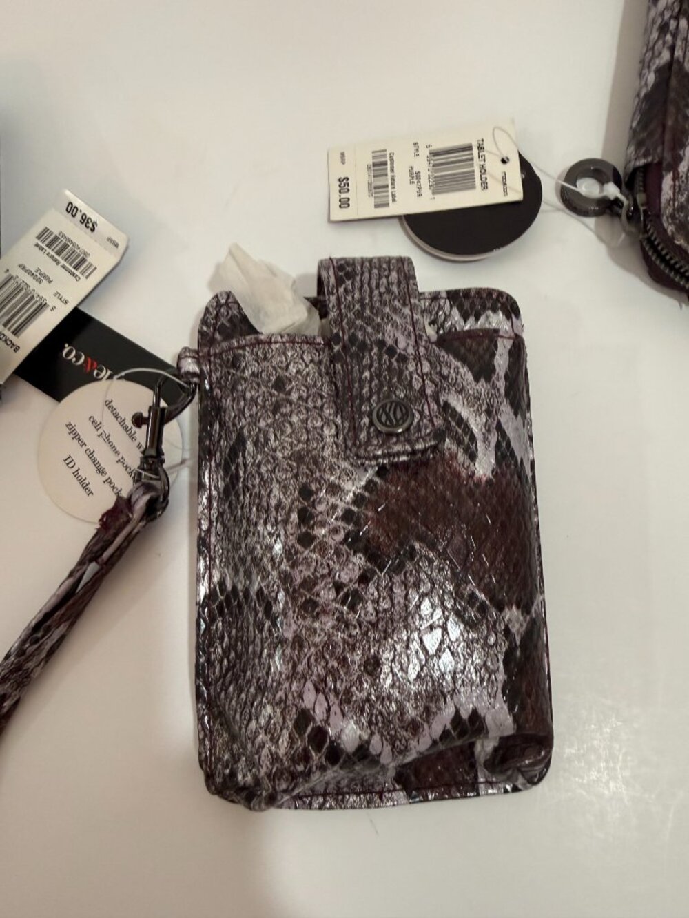Style&CO Vintage Reptile skin cell phone /Wristlet, BNWT